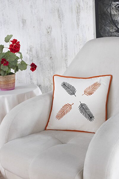 ÖDEL HOME قضيب مطبوع عليه أوراق من الطوب الطبيعي مقاس 40 × 40 سم