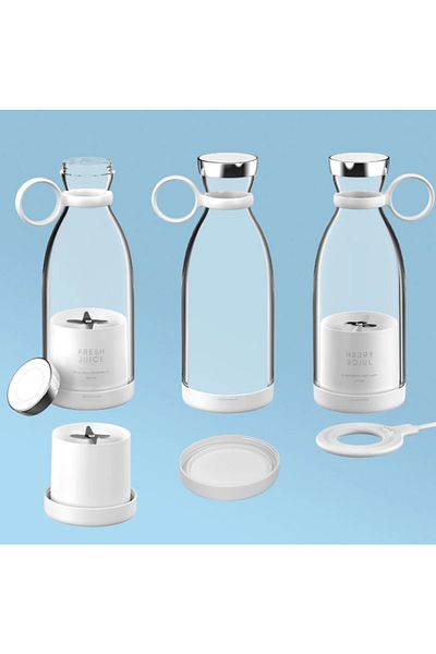 Kitchen Time 350 ml Portable Blender Mini - PLASTIC for Fruit Mixer, Milkshake and Smothie