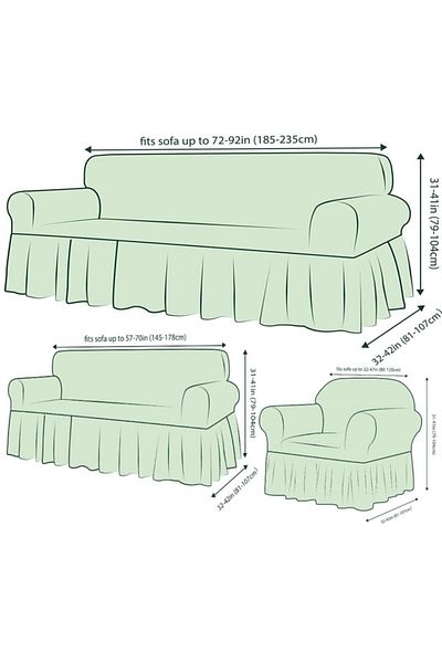Nusret Gray Bürümcük Sofa Set Cover 3+2+1+1