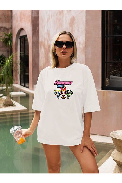 Pear Wear Μπλουζάκι με στάμπα Powerpuff Girls Unisex Oversize T-shirt