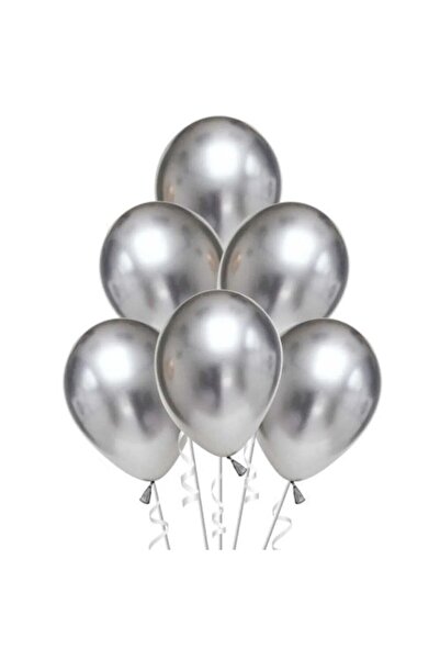FOKUL بالون فضي معدني 10 قطع 12 بوصة بالون لاتكس