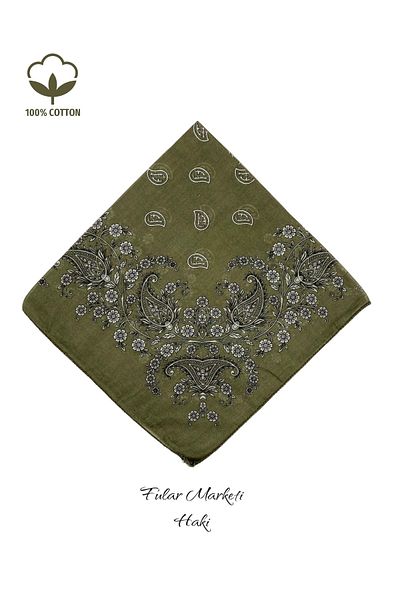 Fular Marketi 3-Piece Campaign for 4-Piece Basket - 100% Cotton, Crush Pattern Khaki