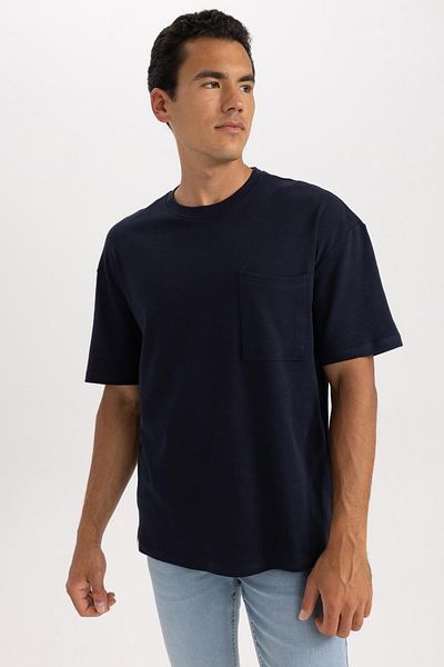 DeFacto Oversize Fit Crew λαιμόκοψη κοντό μανίκι 100 βαμβακερό βαρύ ύφασμα T-shirt T3661az23sp