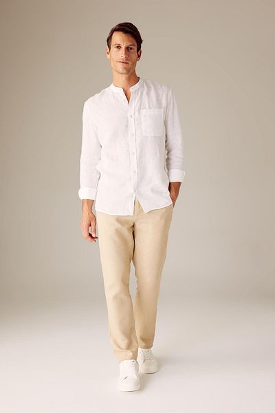 DeFacto Regular Fit 100 Linen Pants X4538az23sm