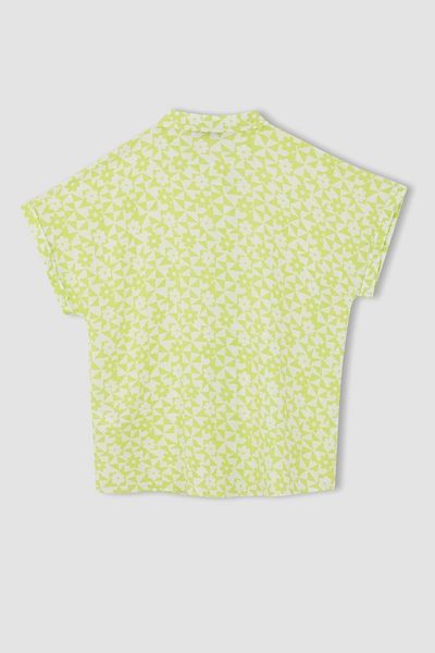 DeFacto Regular Fit Patterned Short Sleeve Viscose Shirt