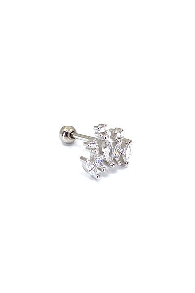 La femme by begum Stoned Five Marquise Three Solitaire Crown Silver Piercing