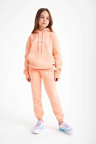 CERENCE AKÇA OKULCUNUZ Παιδικό σετ φόρμας με στάμπα Unisex με κουκούλα κάτω-πάνω