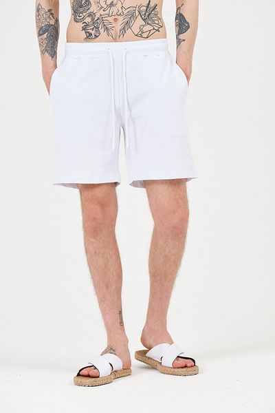 RELAXL Unisex Λευκό Βαμβακερό Κανονική Εφαρμογή Καλοκαιρινό Άνετο Σορτς