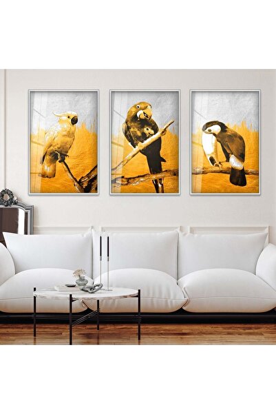 Zevahir Mobilya Dekorasyon Srebrni metalni okvir papagaja apstraktni uzorak t...