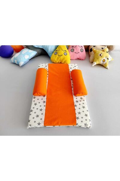 çağrı bebe Pamuklu Ortapedik Turuncu Reflü Bebek Yatağı 40x60 Rfl-005