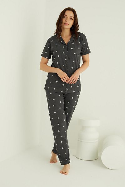 ELİTOL COTTON BUTTONED PAJAMA SET