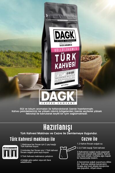 Dagk Güllü Lokumlu Türk Kahvesi 200g (AROMALI)