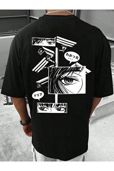 Machetta Detalj oka japanske kamere Štampano Oversize kroj okrugla kragna Lje...