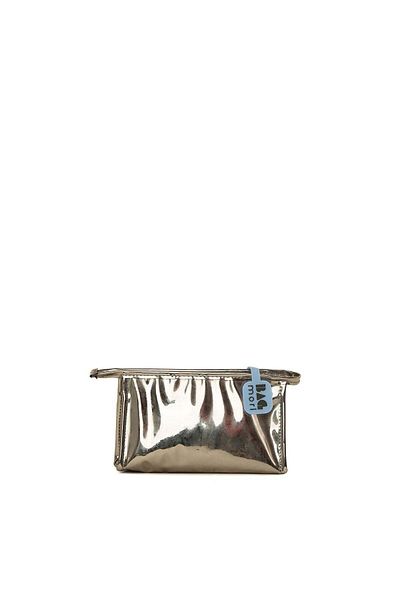 Bagmori Silver Women's Hologram Plain Makeup Bag M000008002