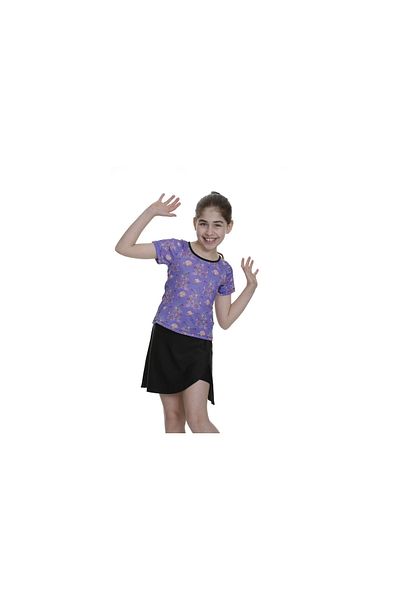 Emayo Children's Swimsuit with UV Protection Short Sleeve Skirt Shorts