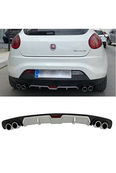 MKG Otomotiv Fiat Bravo Gri Difüzör 4 Uyumlu Krom Egzoz Görünümlü Difizör Ark...