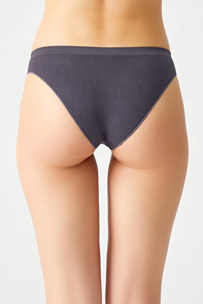 Los Ojos Antrasit Fitilli Seamless Klasik Külot Ribbed Classic