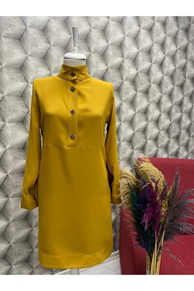 Haya Moda Düğme Detaylı Tunik