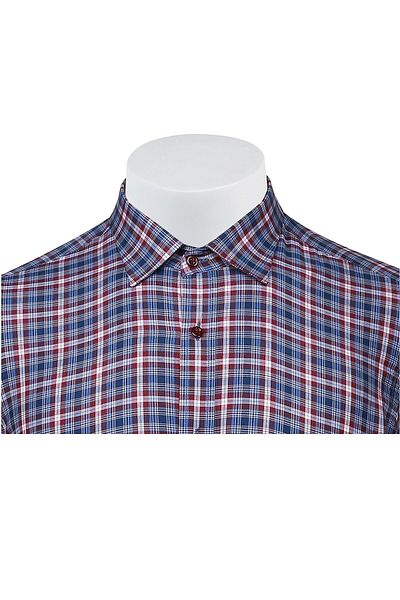Buenza Sry Soft Plaid 058 Slim Fit Long Sleeve Shirt - Red