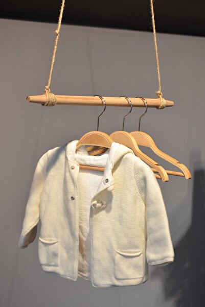 NYN Ahşap 0-3 Yaş Bebek Elbise Askısı Naturel Renk 6 Adet