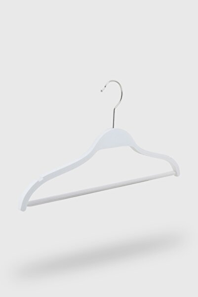 NYN Ahşap 0-3 Yaş Bebek Elbise Askısı Beyaz Renk 6 Adet