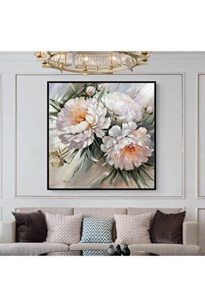 Markazip Siyah Metal Çerçeveli Kanvas Tablo 90x90cm Kod: TLH75-K