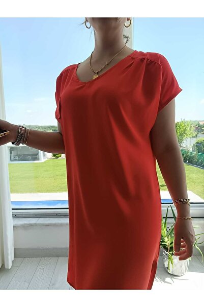 BEBE PLUS Ön Arka V Detay Salaş Elbise