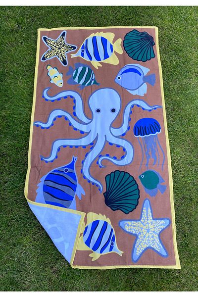 Lucy and Home Seaside Series 100% bumbac imprimat Peshtemal, prosop de plajă 90x170cm