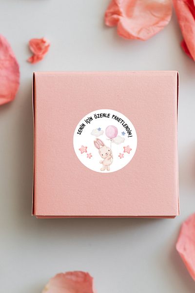 Beyaz Grafik Packaging / Thank You Label Sticker (50 Pieces - 3x3 cm)
