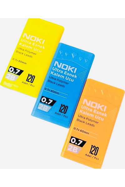 karinabest Noki Ultra Flexible Pen Tip 0.7 60 mm 2B 120 Pieces 3 Pieces Neon Color Versatil Pen Tip Set 1
