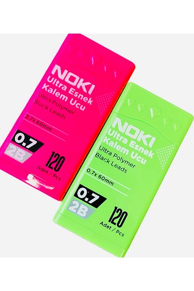 karinabest Noki Ultra Flexible Pen Tip 0.7 60 mm 2B 120-Piece Neon Color 2-Pack Set 3