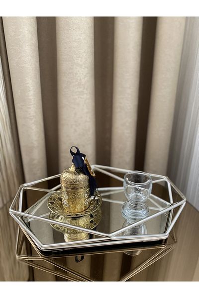 Housess Ring Engagement Tray Prism Mirrored Silver Tray (20X26 CM)