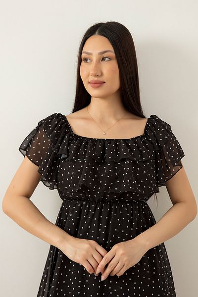 PULLIMM Madonna Collar Chiffon Dress 2023-2299