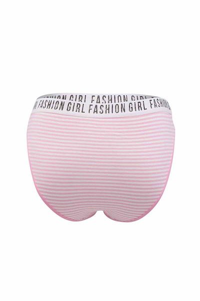 ÇamaşırcımShop 0540 Hera Pachet de 6 chiloți de bikini din elastan cu dungi cu talie elastică