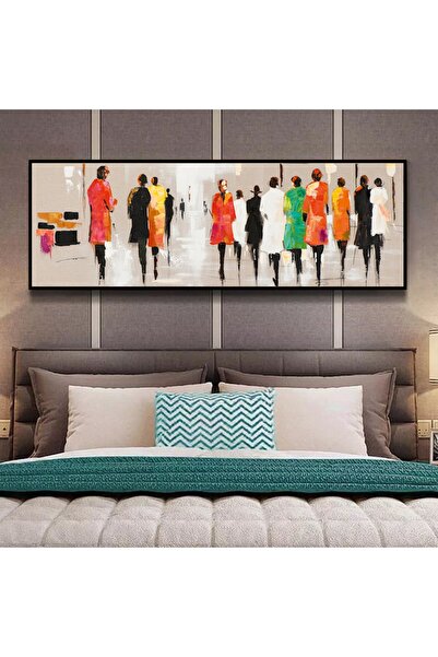 Markazip Siyah Metal Çerçeveli Kanvas Tablo 50x120cm Kod: TLH82-K