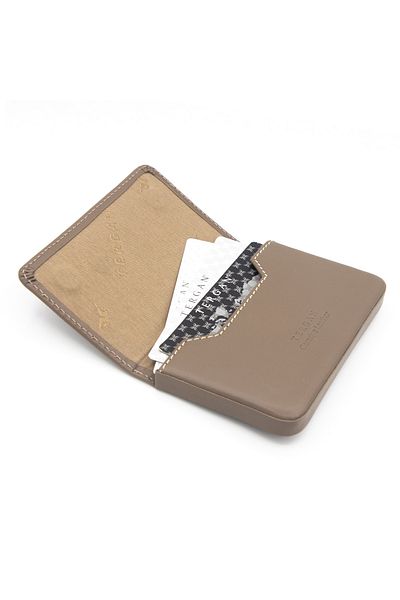 Tergan Δερμάτινη θήκη επαγγελματικής κάρτας Unisex Sand 01546B73