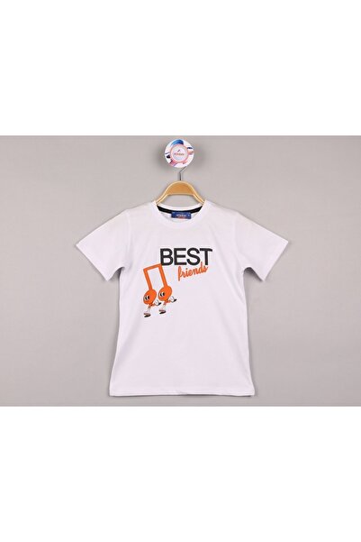edoy Pamuklu Best Friends Firari Notalar Baskılı Kısa Kollu Mevsimlik T-shirt