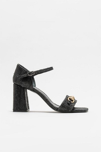 Elle Shoes صندل نسائي بكعب أسود