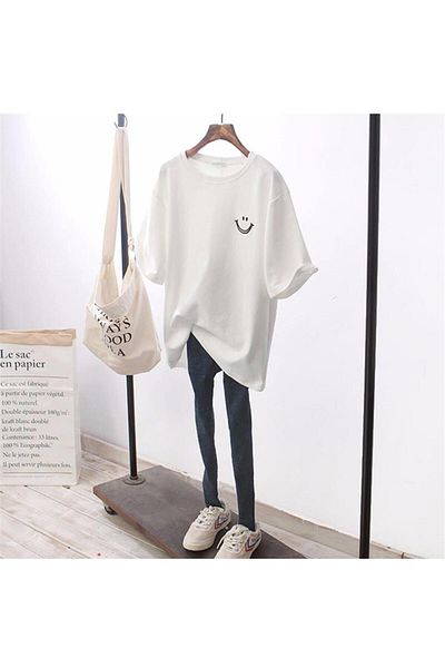 Touz Μπλουζάκι Blunt Blunt Smile με στάμπα λευκό Unisex Oversize
