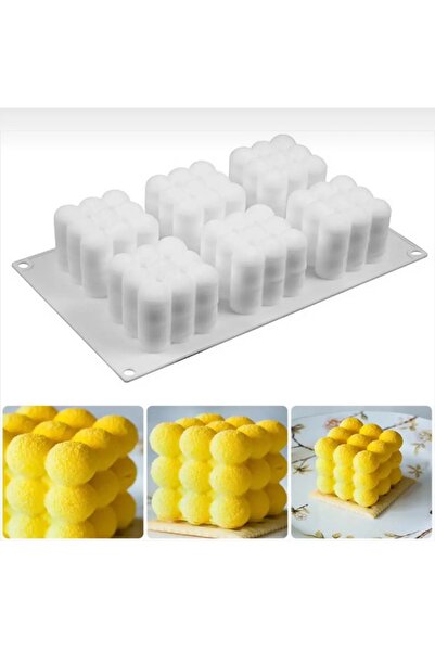 adarya 6 lı Bubble Pasta Mum Silikon Kalıbı