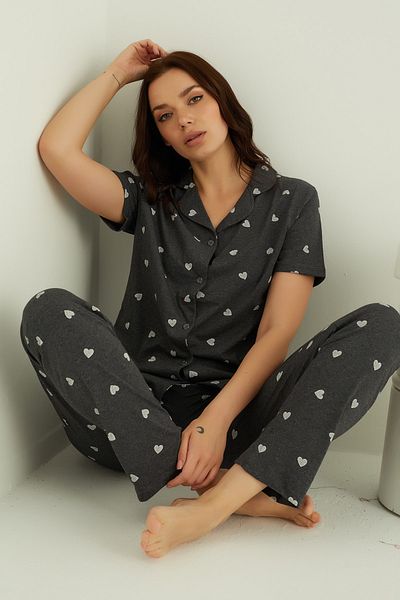 ELİTOL COTTON BUTTONED PAJAMA SET
