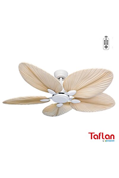 Kaşkar / Taflan 5 Palmiye Kanatlı Tavan Vantilatörü Beyaz T52045