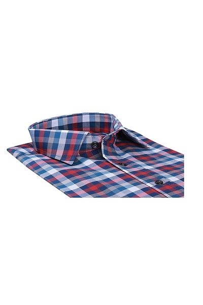 Buenza Sry Plaid 037 Slim Fit Long Sleeve Shirt - Red - 3B5M0221D337