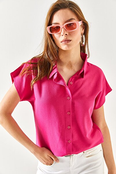 Olalook Women's Fuchsia Bat Viscose Shirt GML-19000612