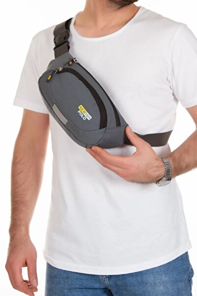 By Hakan Nw-813 BEL ÇANTASI OMUZ ÇANTASI GÜNLÜK ÇANTA SU GEÇİRMEZ GRİ