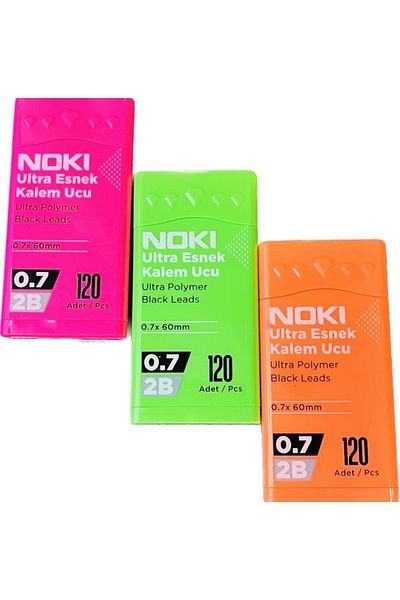 karinabest Noki Ultra Flexible Pen Tip 0.7 60 mm 2B 120 Pieces 3 Pieces Neon Color Versatil Pen Tip Set 2