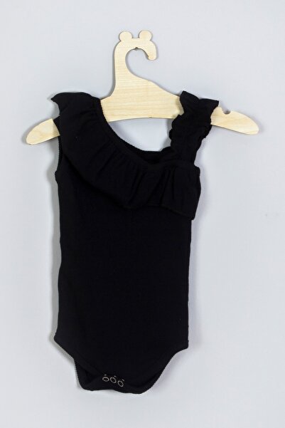 ADABEBEK Tek Kol Fırfırlı Ribana Çıtçıtlı Body 005