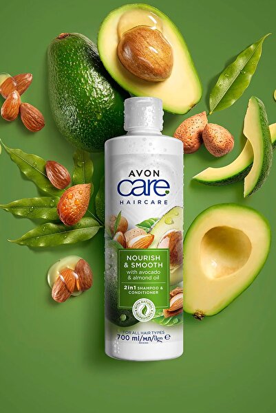 AVON Care Avokado ve Badem Yağı içeren Şampuan ve Saç Bakım Kremi 700 Ml. İkili Set