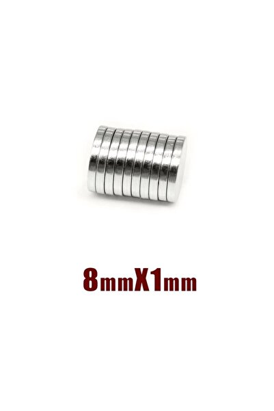 Hdg Yuvarlak Neodyum Mıknatıs Magnet - D 8x1 mm - 5 adet
