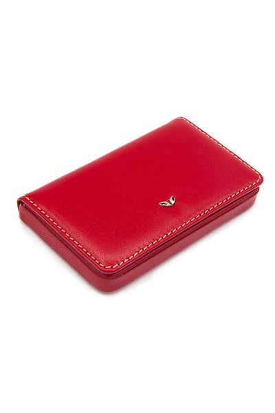 Tergan Red Leather Unisex Business Card Holder 01546H27